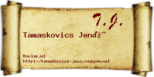 Tamaskovics Jenő névjegykártya